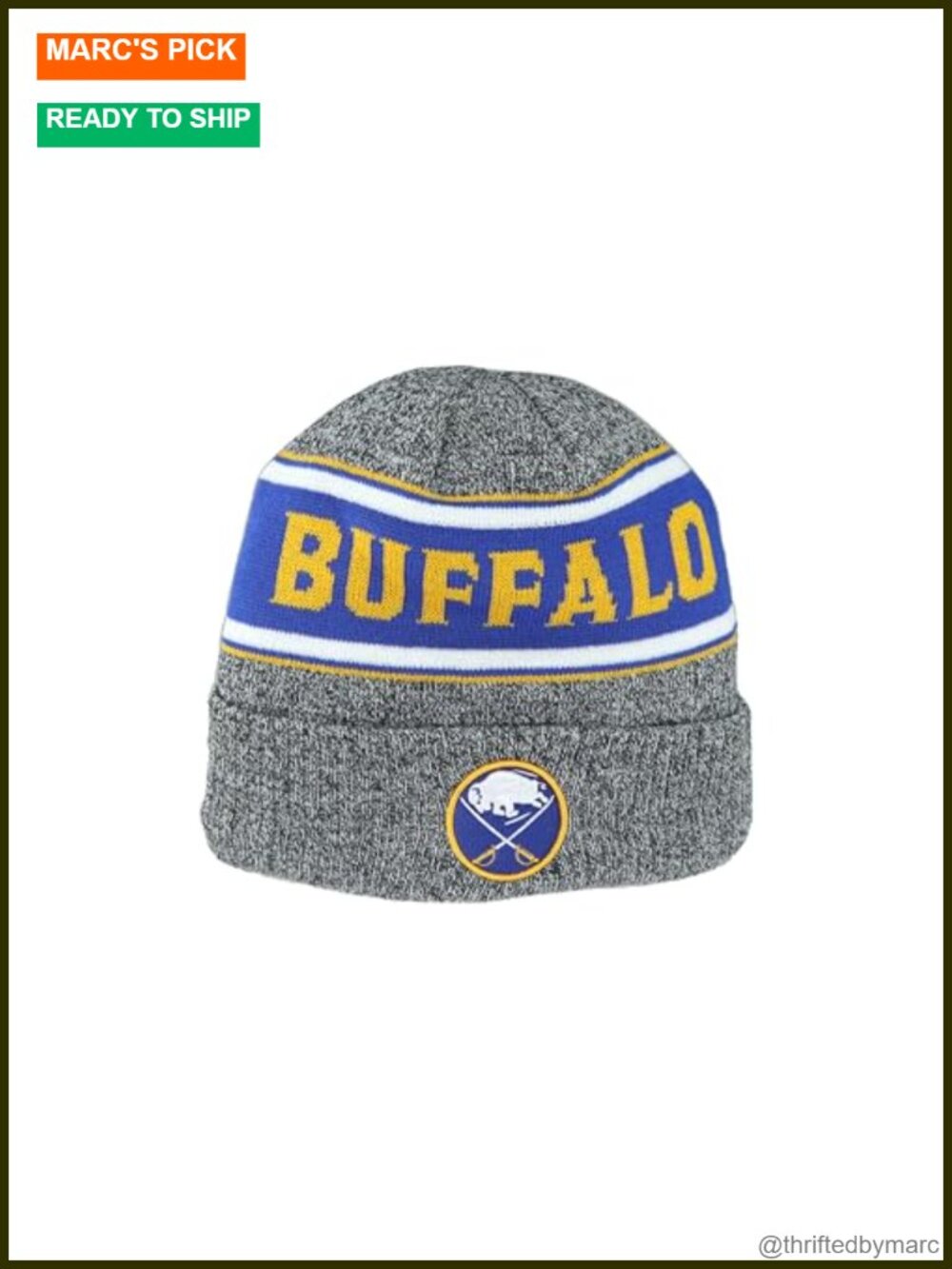 NHL Officially Licensed Buffalo Sabres Cuffed Knit Beanie